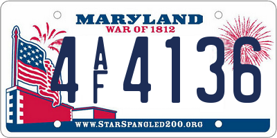 MD license plate 4AF4136