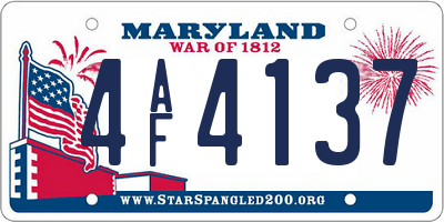 MD license plate 4AF4137