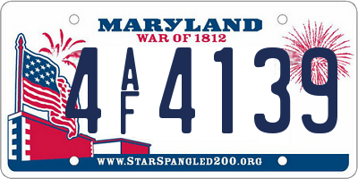 MD license plate 4AF4139