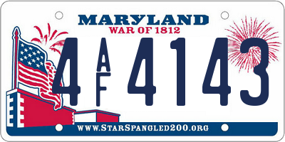 MD license plate 4AF4143