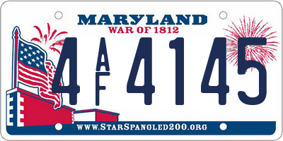 MD license plate 4AF4145