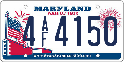 MD license plate 4AF4150