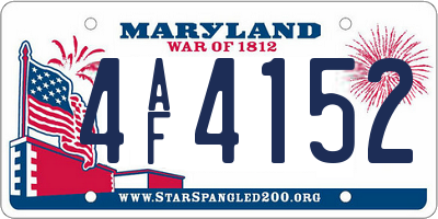 MD license plate 4AF4152