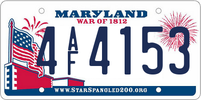 MD license plate 4AF4153