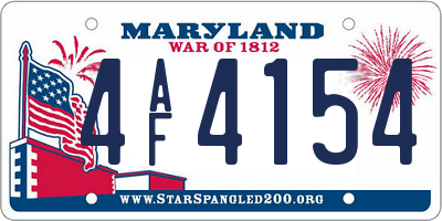 MD license plate 4AF4154