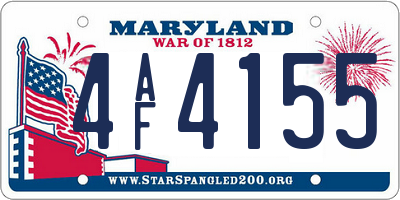 MD license plate 4AF4155