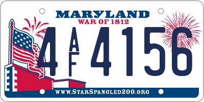 MD license plate 4AF4156