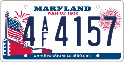 MD license plate 4AF4157