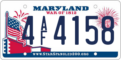 MD license plate 4AF4158