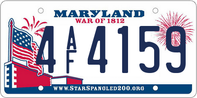 MD license plate 4AF4159