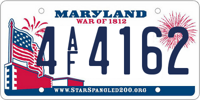 MD license plate 4AF4162