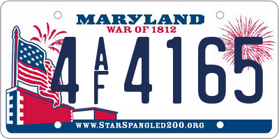 MD license plate 4AF4165