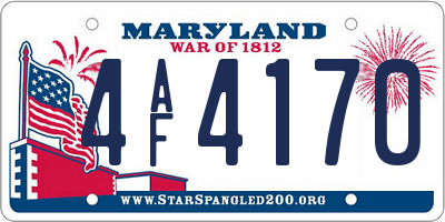 MD license plate 4AF4170