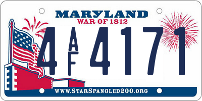 MD license plate 4AF4171