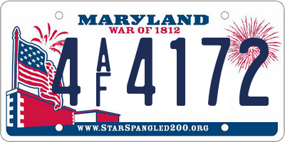 MD license plate 4AF4172