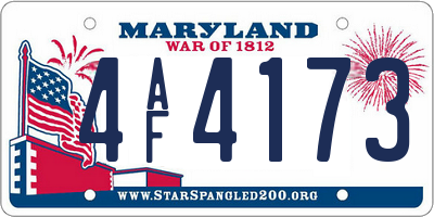MD license plate 4AF4173