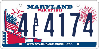 MD license plate 4AF4174