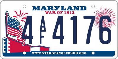 MD license plate 4AF4176