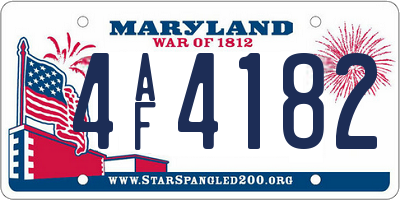 MD license plate 4AF4182