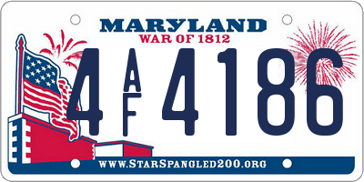 MD license plate 4AF4186