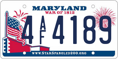 MD license plate 4AF4189
