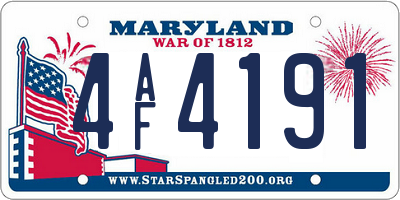 MD license plate 4AF4191