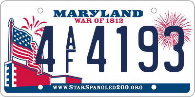 MD license plate 4AF4193