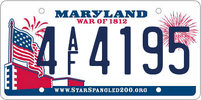 MD license plate 4AF4195
