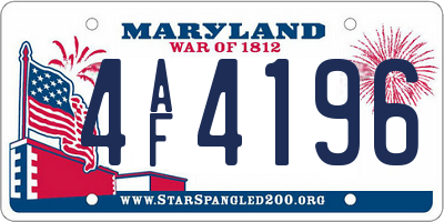 MD license plate 4AF4196