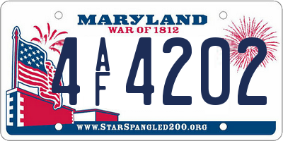 MD license plate 4AF4202