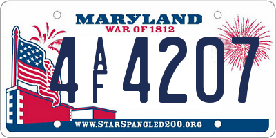 MD license plate 4AF4207