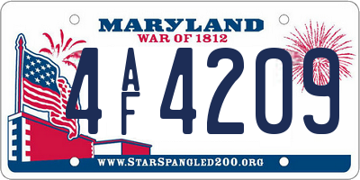 MD license plate 4AF4209