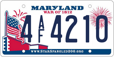 MD license plate 4AF4210