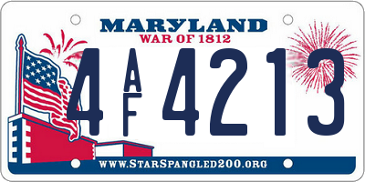 MD license plate 4AF4213
