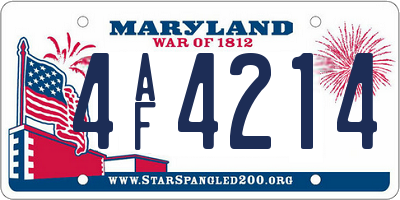 MD license plate 4AF4214