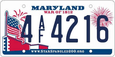 MD license plate 4AF4216