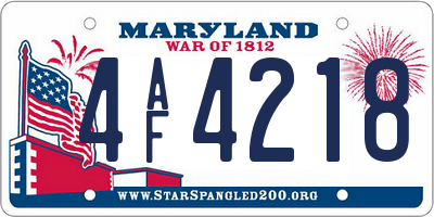 MD license plate 4AF4218