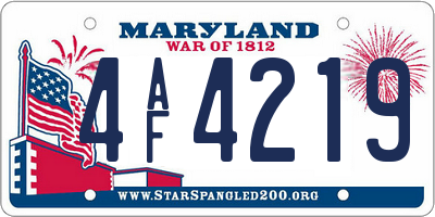 MD license plate 4AF4219