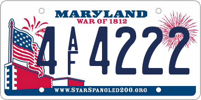 MD license plate 4AF4222