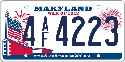 MD license plate 4AF4223