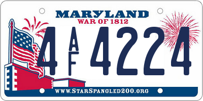 MD license plate 4AF4224