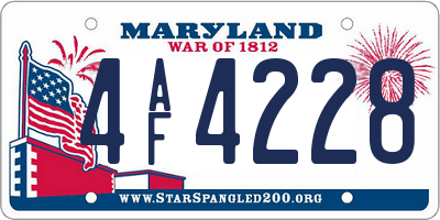 MD license plate 4AF4228