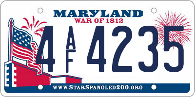MD license plate 4AF4235