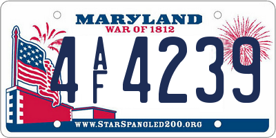 MD license plate 4AF4239