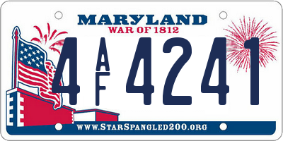 MD license plate 4AF4241