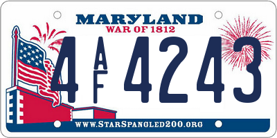 MD license plate 4AF4243