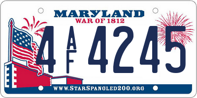 MD license plate 4AF4245