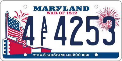 MD license plate 4AF4253