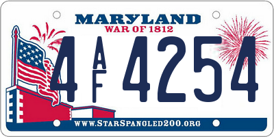 MD license plate 4AF4254