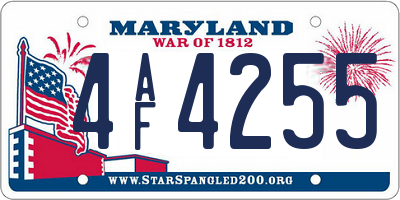MD license plate 4AF4255